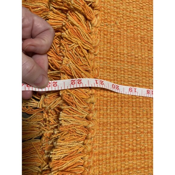 Vintage 100% COTTON WOVEN ORANGE FRINGE PLACEMAT Set of 6 NWT KAY DEE DESIGNS - Picture 9 of 10